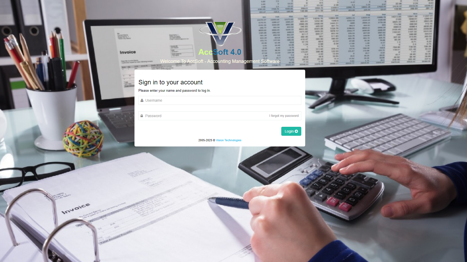 Log-in Screen Screenshot