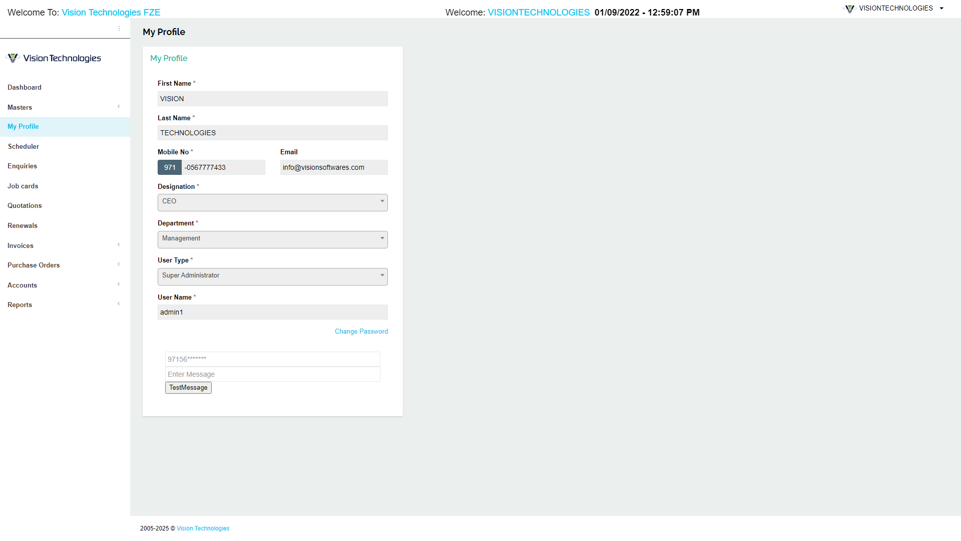 Dashboard Screenshot