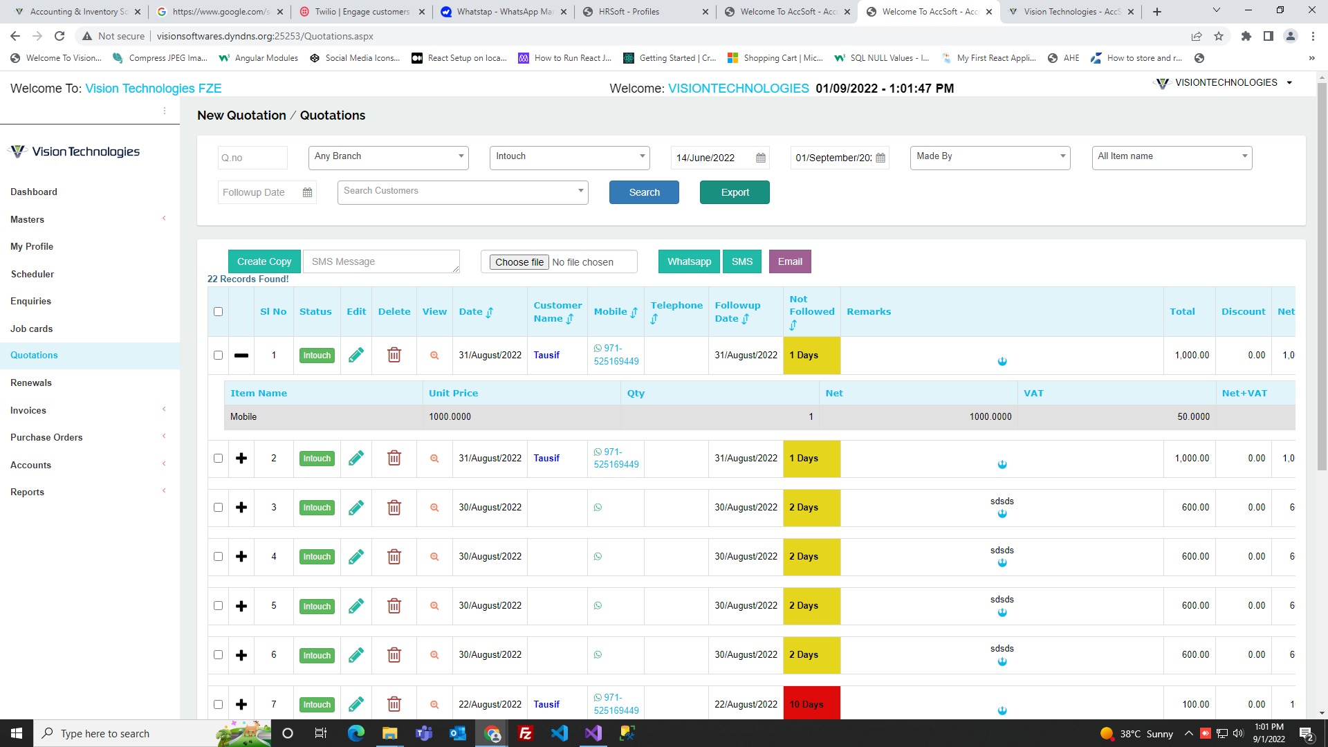 Dashboard Screenshot