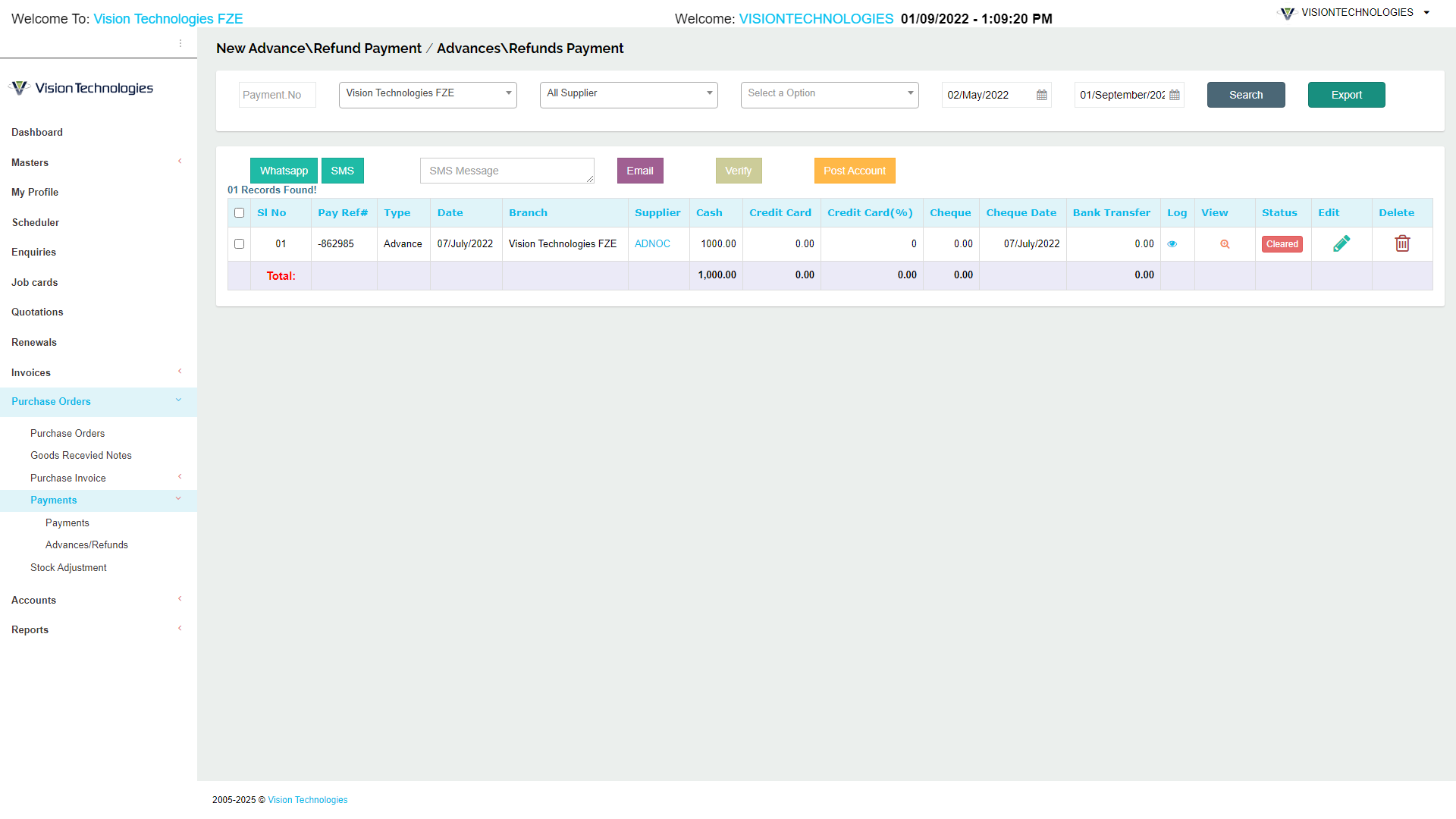 Dashboard Screenshot
