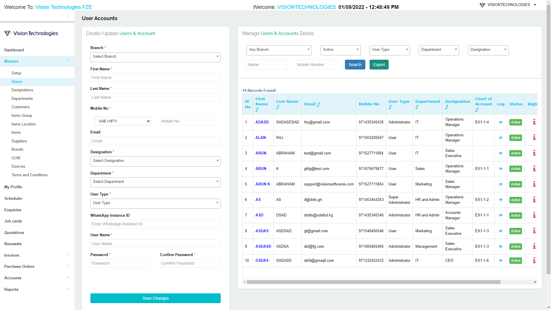 Dashboard Screenshot